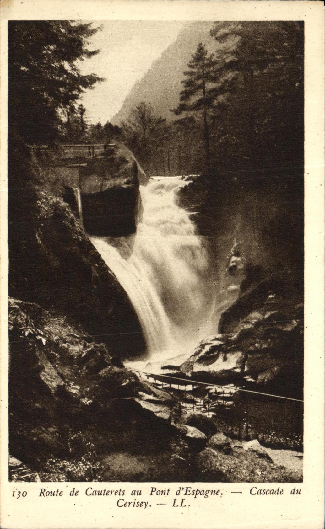 Cascade du Cerisey — Route de Cauterets au Pont d'Espagne — LL, n°130