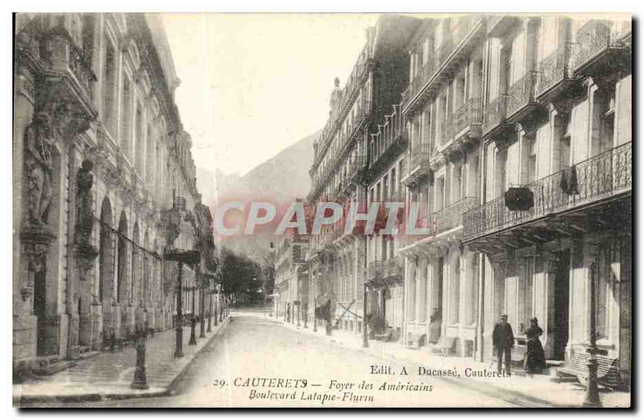 Cauterets — Boulevard Lalapie-Flurin — Foyer des Américains — Edit. A Ducassé, Cauterets