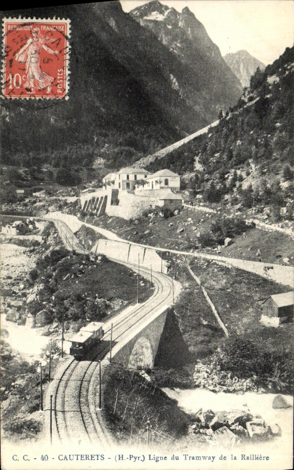 CPA Cauterets Ligne du Tramway de la Railliere