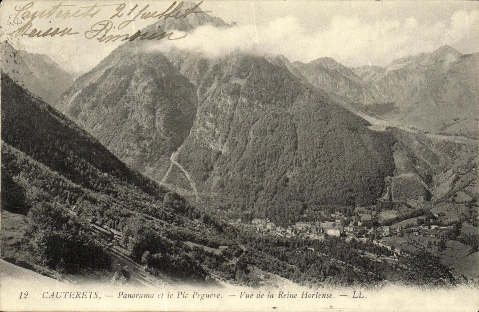 Cauterets — Panorama et le Pic Pégüère — Vue de la Reine Horlense — LL.