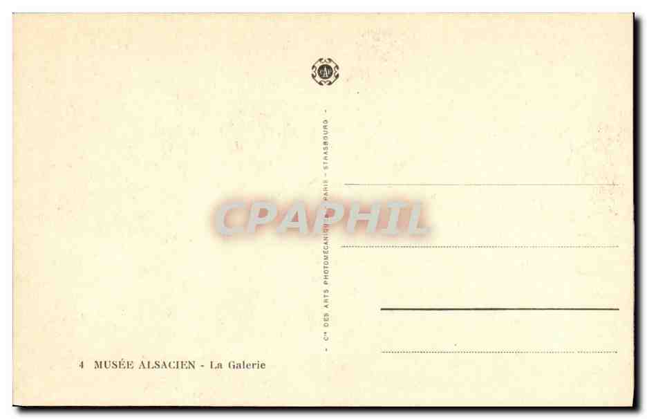 CPA Musee Alsacien La Galerie Strasbourg — Verso