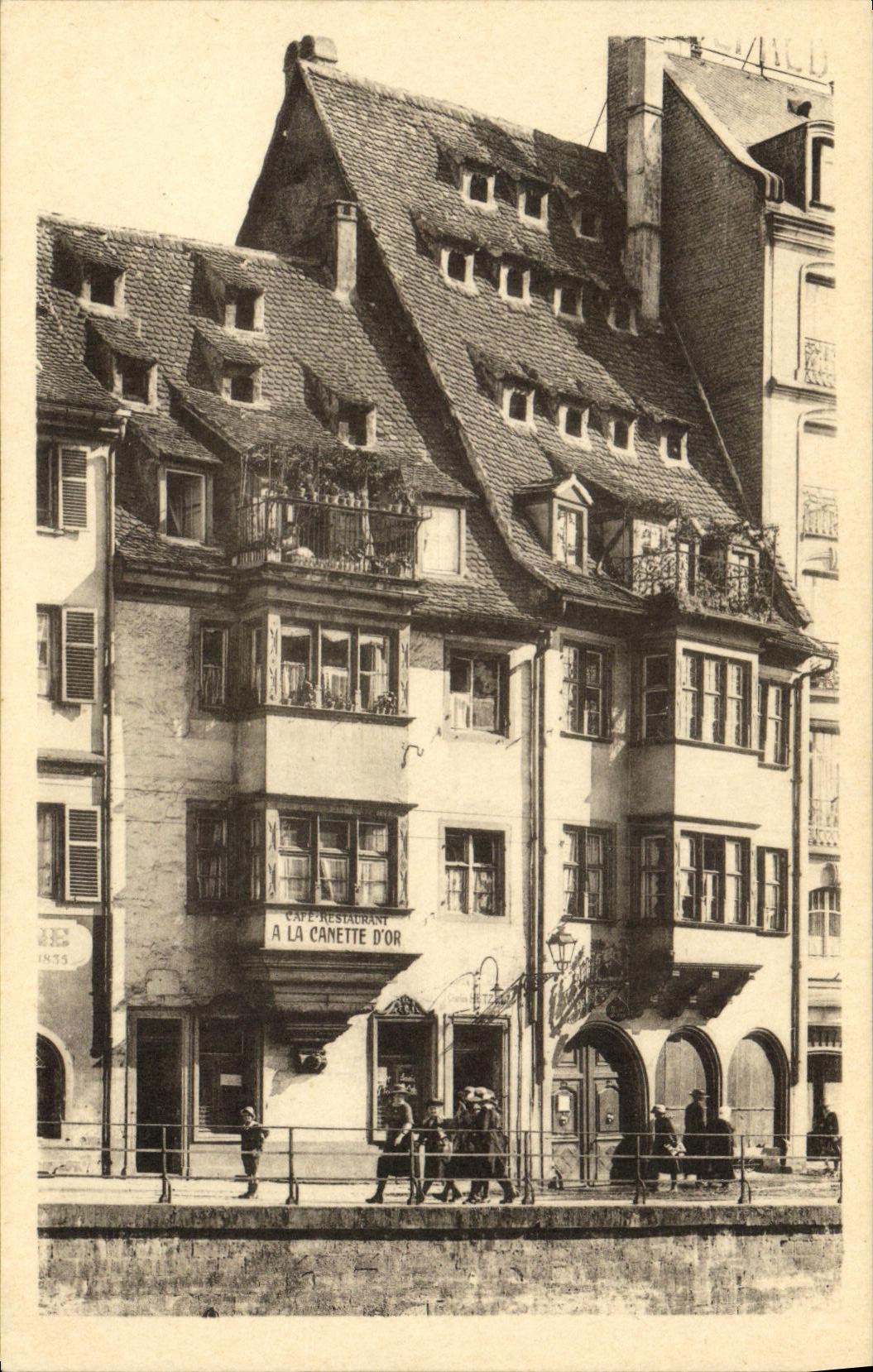 CPA Musee Alsacien Quai St Nicolas Strasbourg Restaurant A la canette d or