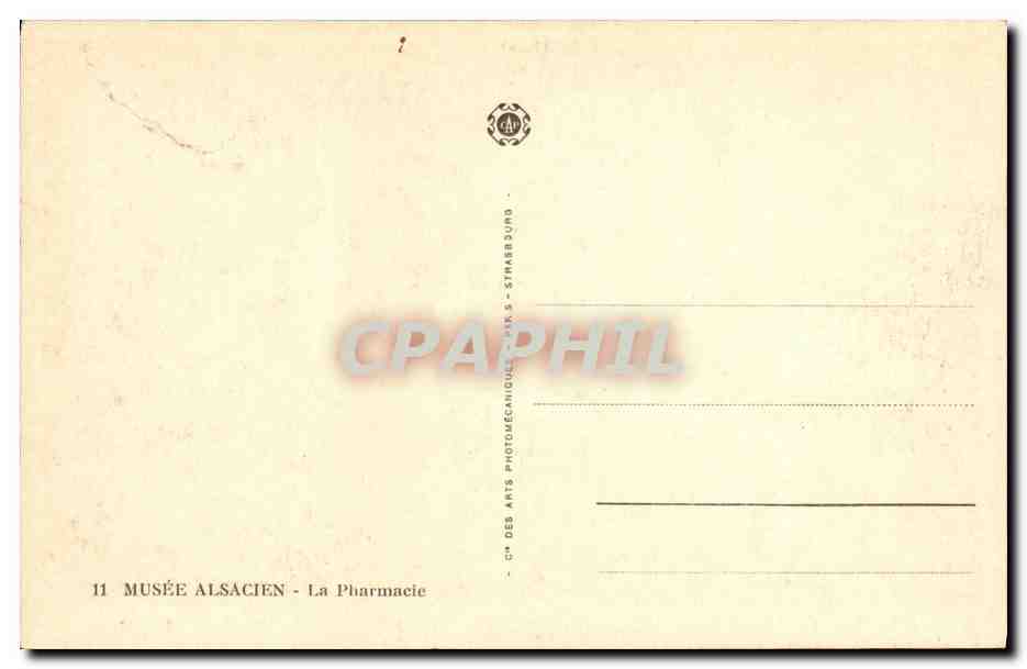 CPA Musee Alsacien La Pharmacie Strasbourg — Rückseite