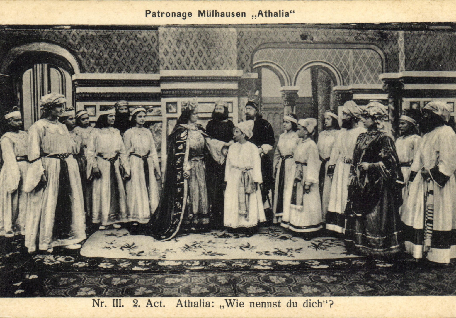 Patronage Mühlhausen „Athalia“ — scène de théâtre — éditeur Jul. Maniza & Co., Hamburg