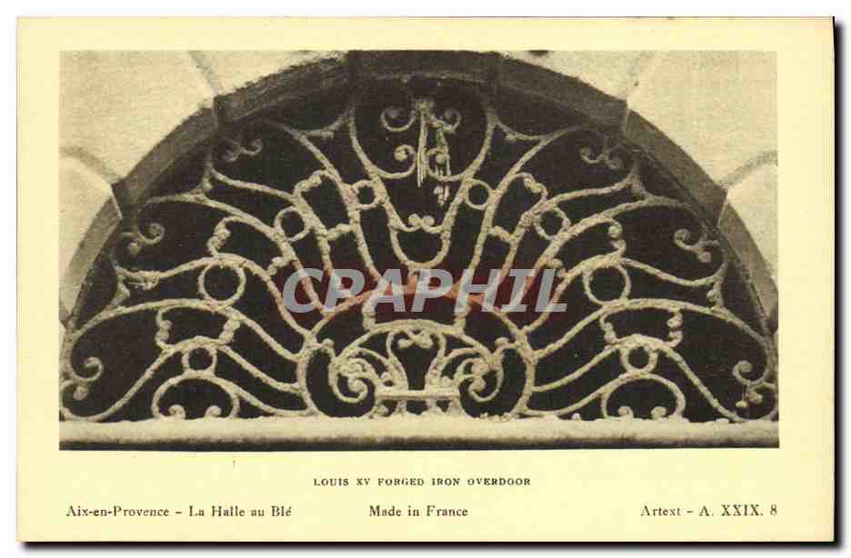 Aix-en-Provence - La Halle au Blé — Eisenzaun im Stil Louis XV, Verlag Arttext, Serie A. XXIX. 8