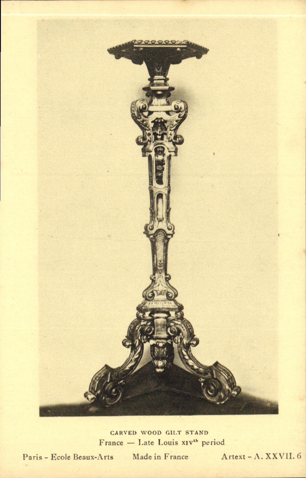 Gepflastertes, vergoldetes Holzgestell — Louis XIV-Zeit — École des Beaux-Arts, Paris — Arttext-A.XXVII.6