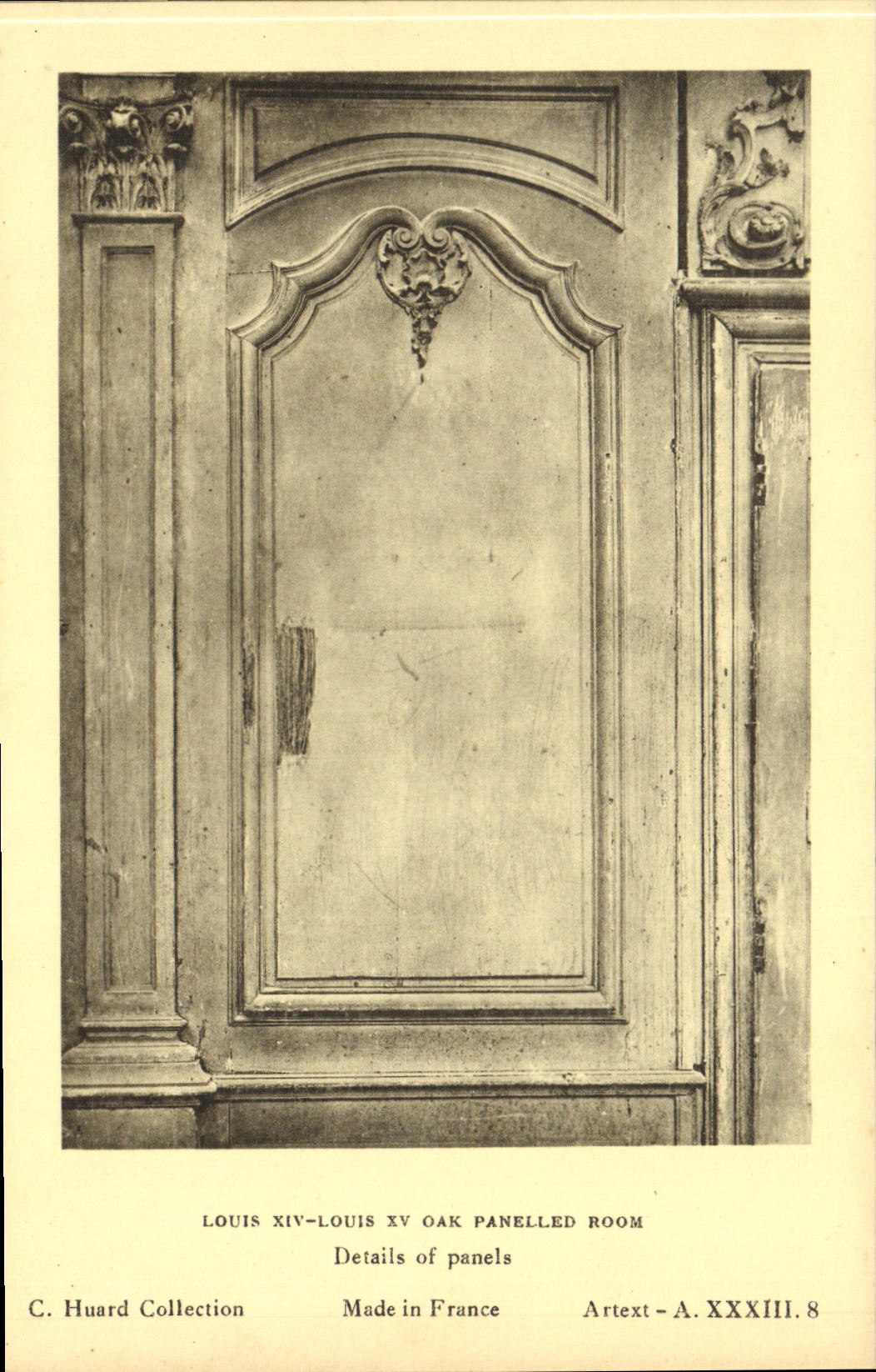 Louis XIV-Louis XV Oak Panelled Room — Details of panels — C. Huard Collection, Arttext - A. XXXIII.8