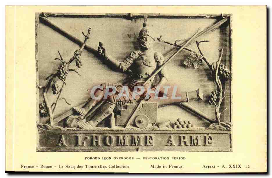 L'Homme Armé — Forged Iron Overdoor — Restauration Period — Artext - A. XXIX 12