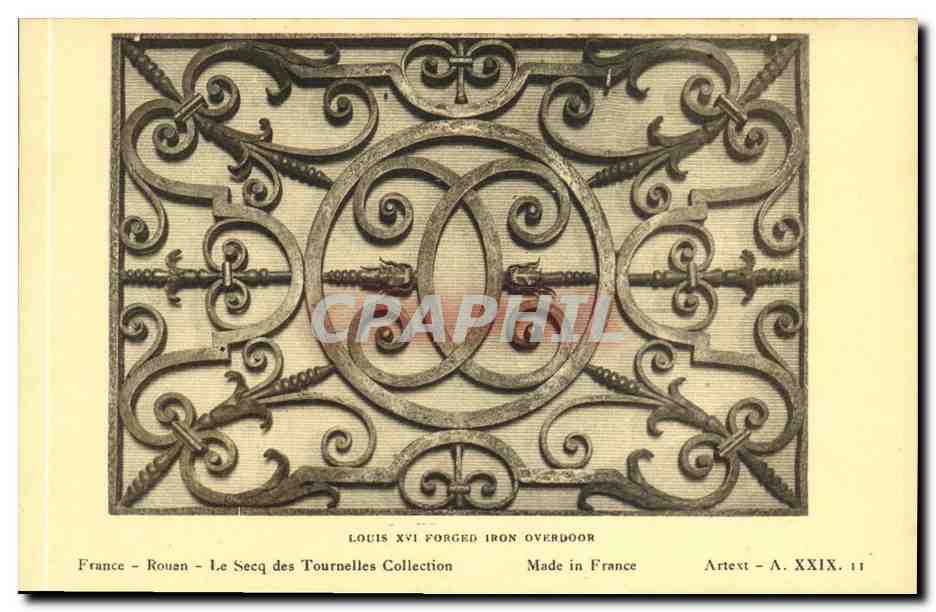Le Secq des Tournelles Collection — Porte en fer forgé Louis XVI — Arttext - A. XXIX. 11