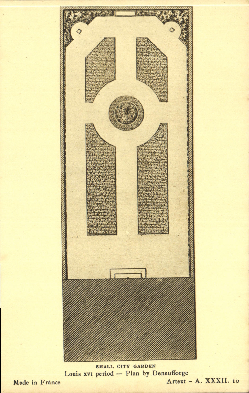 Petit jardin de ville — Louis XVI — Plan par Deneufforge — Arttext A. XXXII. 10