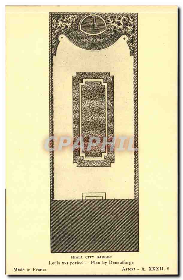 CPA Small City Garden Louis XVI period Plan by Deneufforge