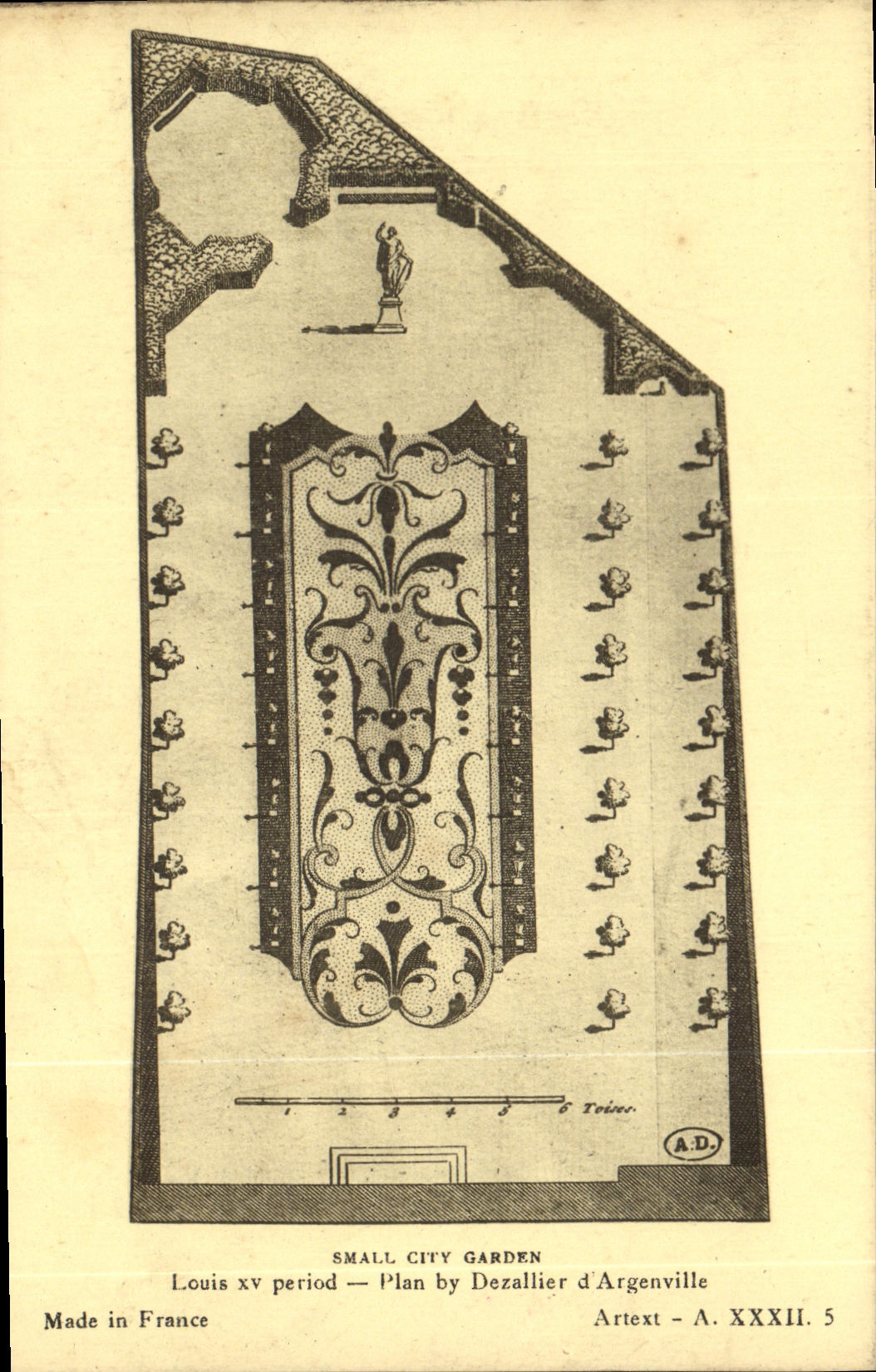 Jardin de la Petite Ville — Louis XV — Plan par Dezallier d'Argenville — Arttext - A. XXXII. 5
