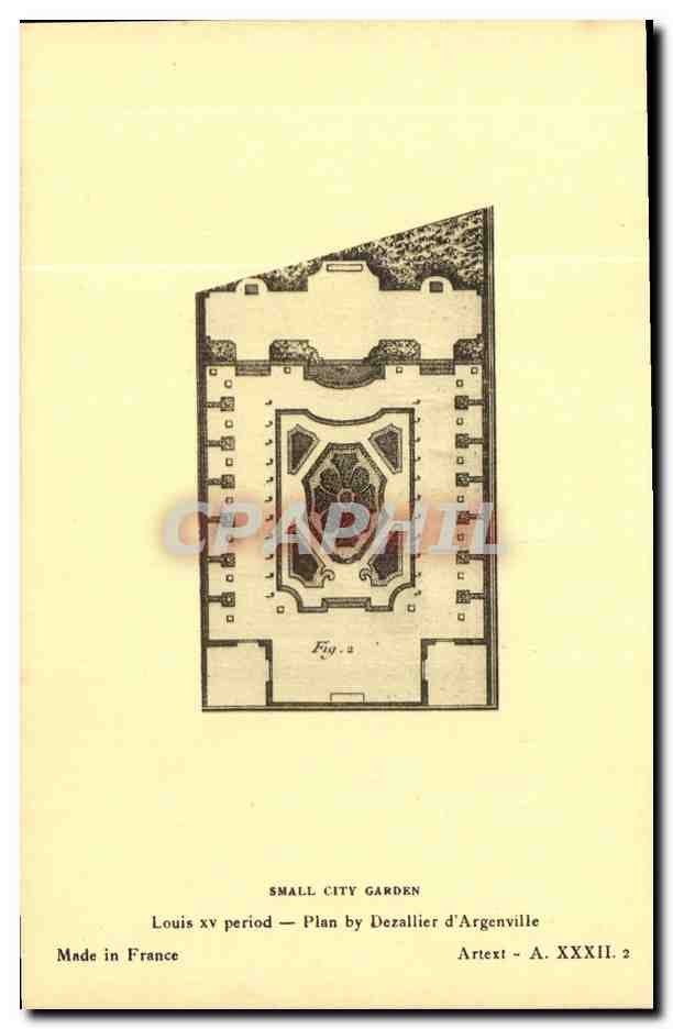 Jardin de la petite ville — Louis XV — Plan par Dezallier d'Argenville — Arttext - A. XXXII. 2