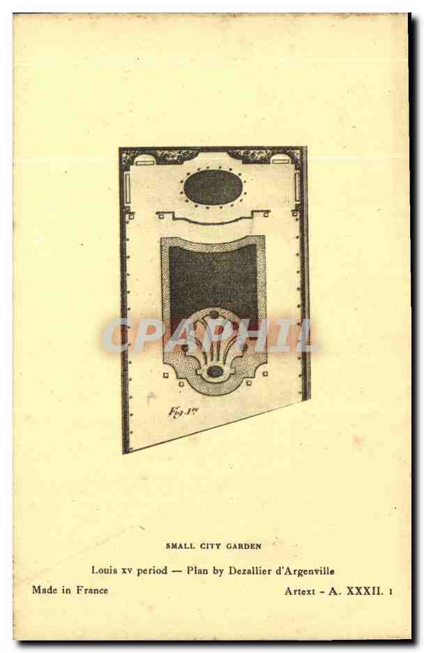 Jardin de ville — Louis XV — Plan par Dezallier d'Argenville — Arttext - A. XXXII. 1