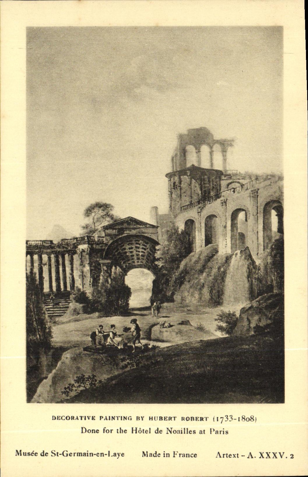 Paysage ruiné — peinture décorative de Hubert Robert — éditeur Arttext, n° A.XXXV.2