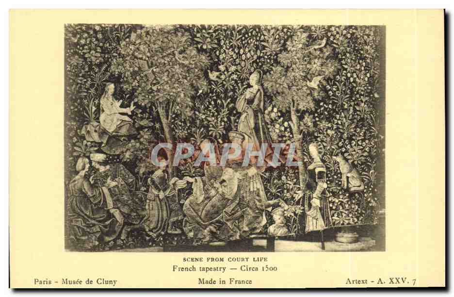 Scène de vie de cour — Tapisserie française — Musée de Cluny — Artex A. XXV. 7