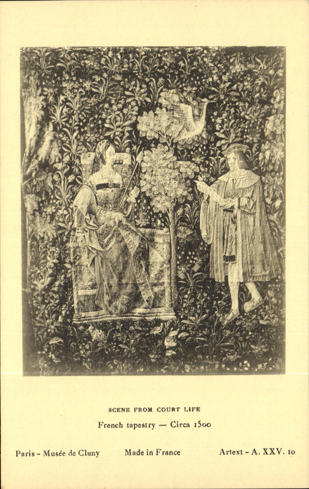 Paris - Musée de Cluny — scène de vie de cour — tapisserie française vers 1500 — Arttext - A.XXV.10