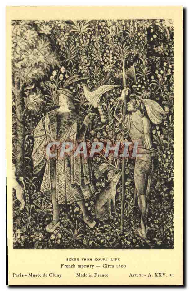 Scène de vie de cour — Tapisserie française vers 1500 — Musée de Cluny, Paris — Arttext A. XXV. 11