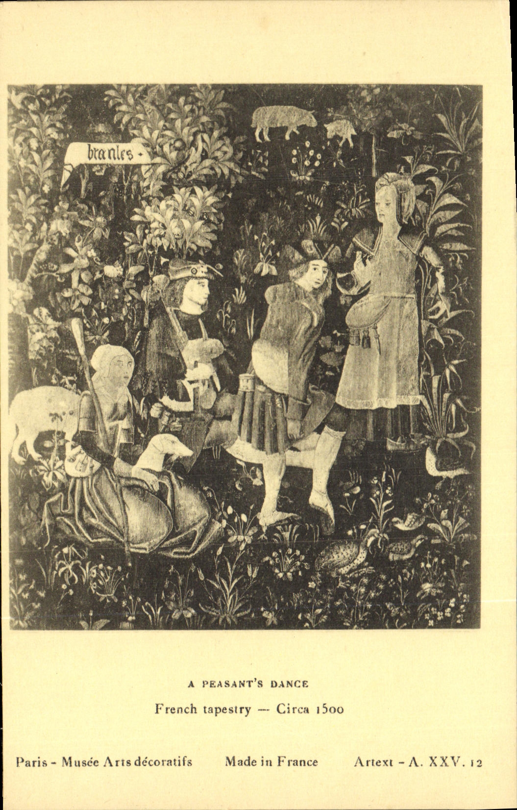 Danse paysanne — Tapisserie française vers 1500 — Musée des Arts décoratifs, Paris — Arttext A.XXV.12