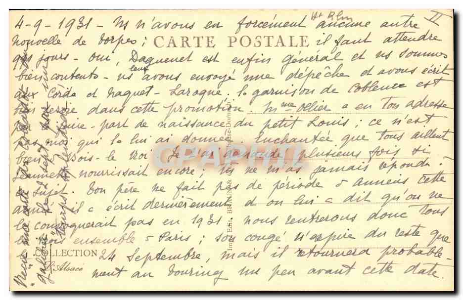 Le Linge — Vue d'ensemble — Carte postale n°481 — Verso