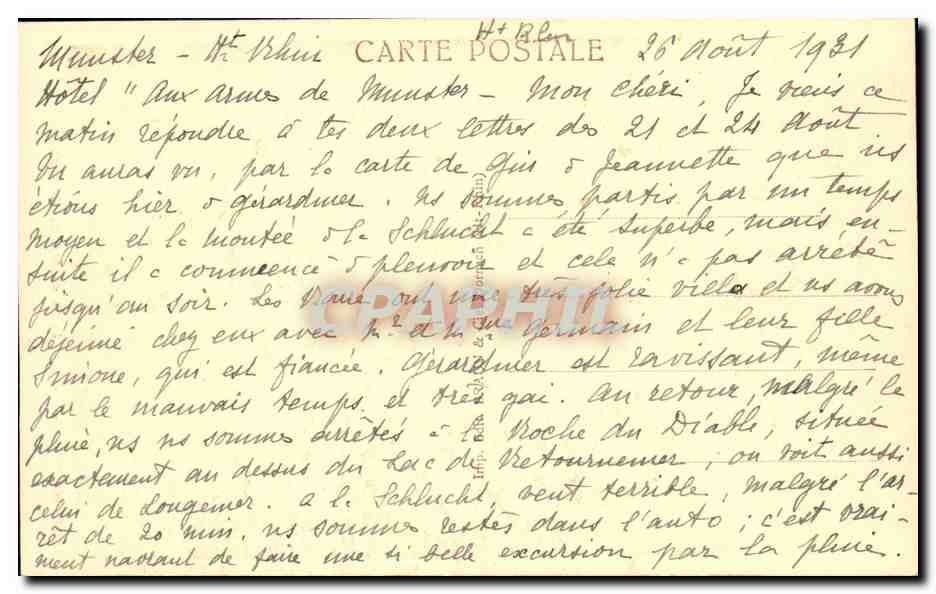 Metzeral — Vallée de la Wolmsa, au fond Spitzkëppe — éditeur Metzeral, n° 2225 — Reverso
