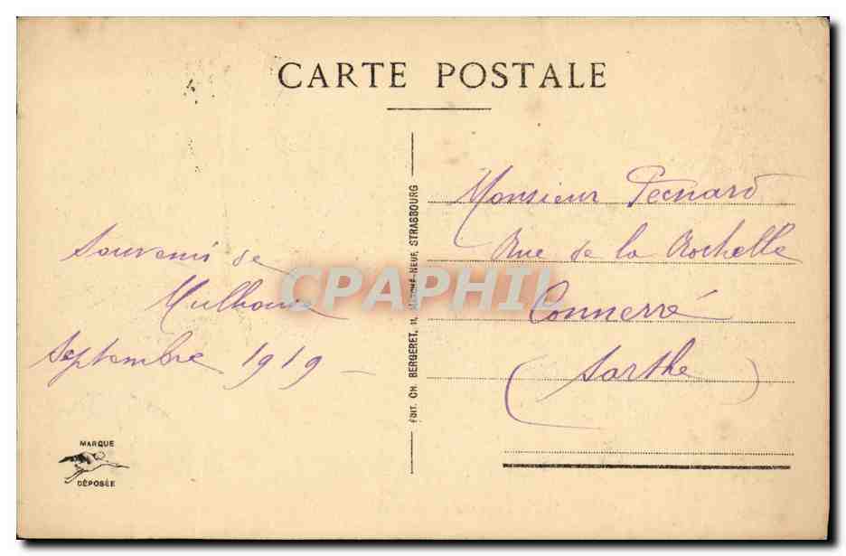 CPA Mulhouse L Hotel de Ville — Rückseite