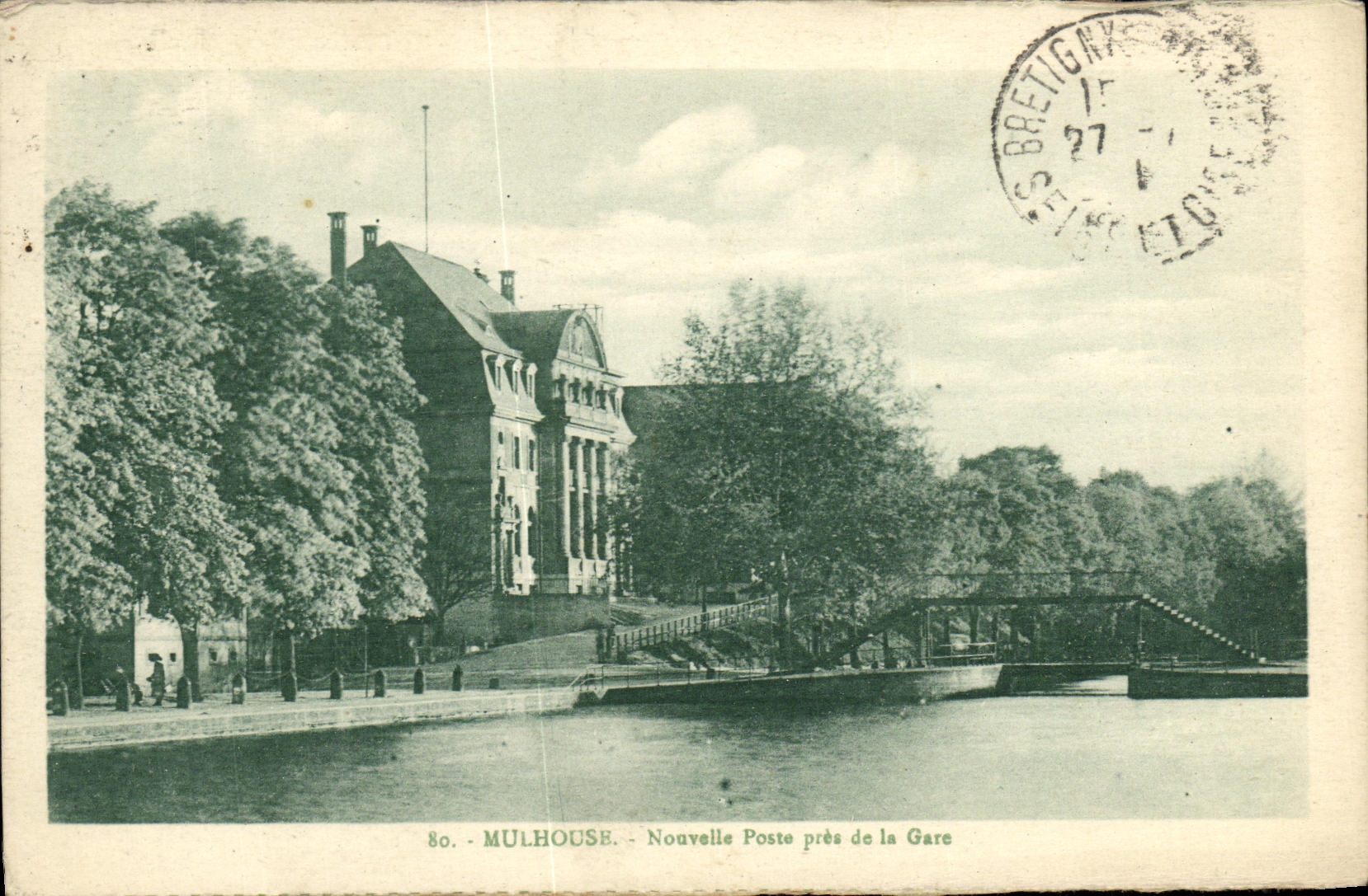 CPA Mulhouse Nouvelle poste pres de la Gare