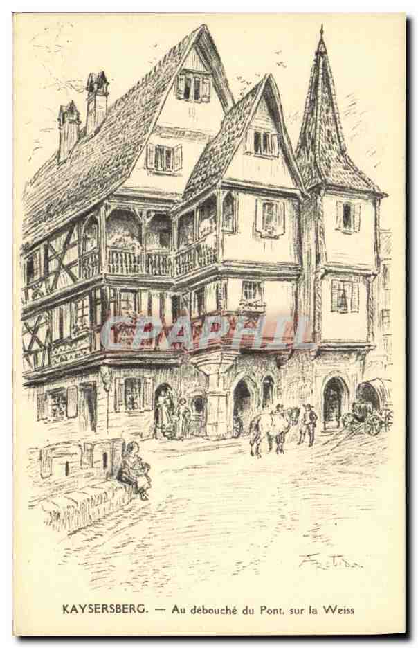 CPA Kaysersberg Au debouche du Pont sur la Weiss