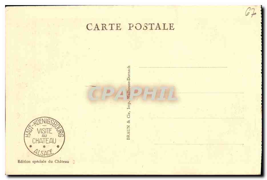 Haut-Königsbourg — Le Beffroi et le Moulin (Alt. 757 m.) — Édition spéciale du Château — Verso