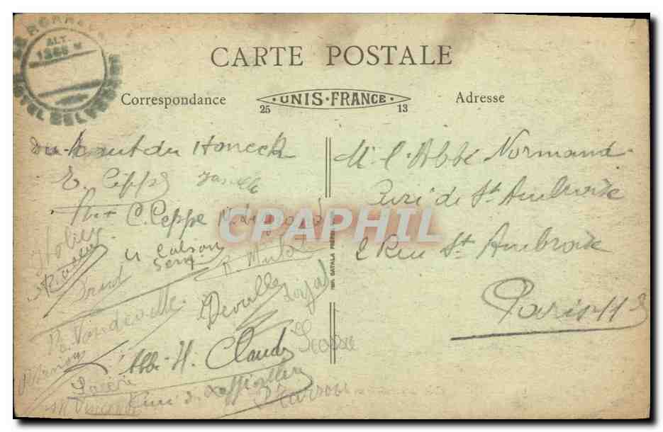CPA Le Hohneck Le sommet du Hohneck en hiver — Rückseite
