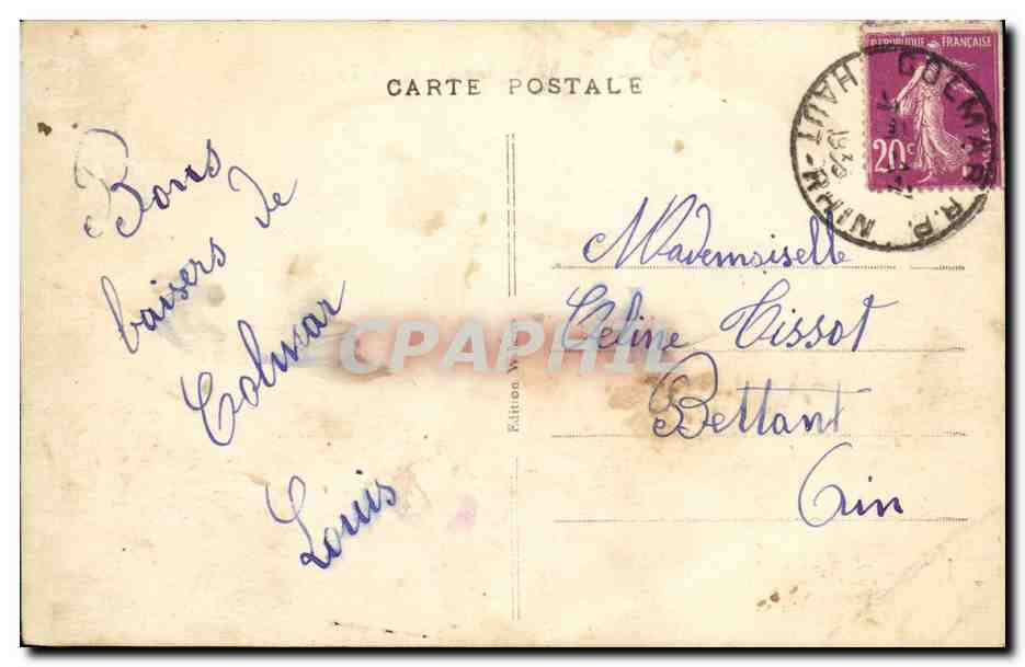 CPA Colmar Vue generale et les Vosges — Rückseite