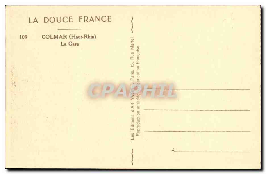 CPA Colmar La Gare — Rückseite
