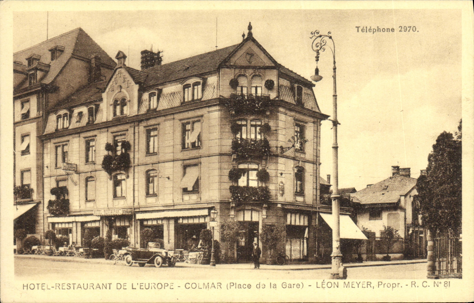 CPA Colmar Hotel restaurant de l Europe Place de la Gare 