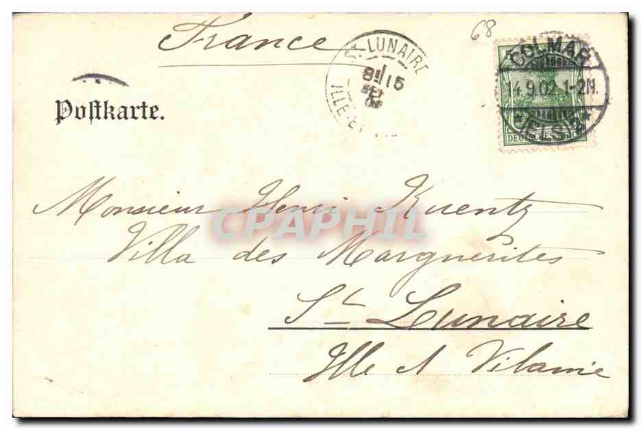CPA Colmar Ancienne prefecture de police  — Rückseite