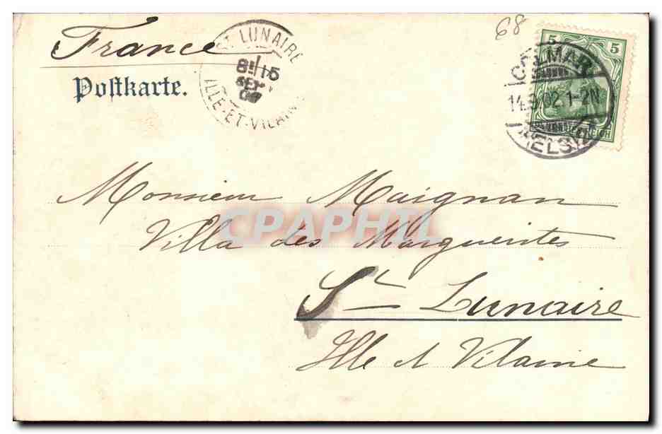 CPA Colmar Das Elsass L Alsace Kopfhaus — Rückseite