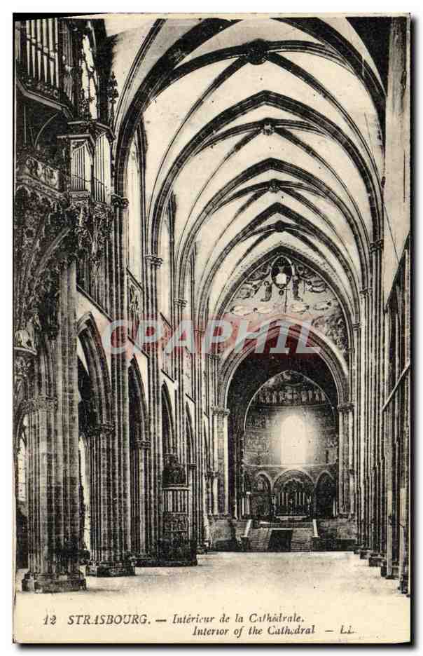 CPA Strasbourg Interieur de la Cathedrale orgue