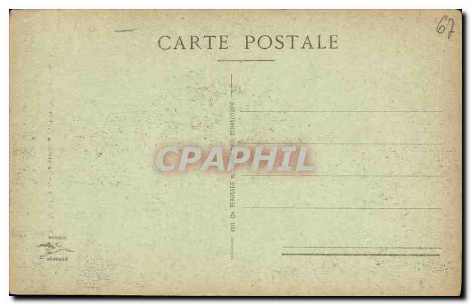 Strasbourg - La Garde à l'entrée du Pont de Kehl — éditeur Bergeret, n° 654 — Verso