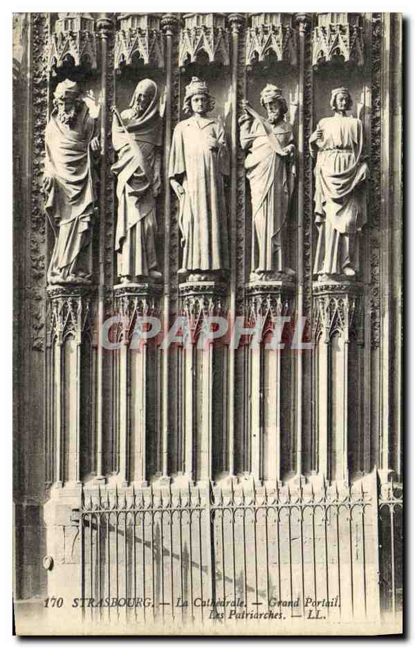 CPA Strasbourg La Cathedrale Grande Portail Les patriarches