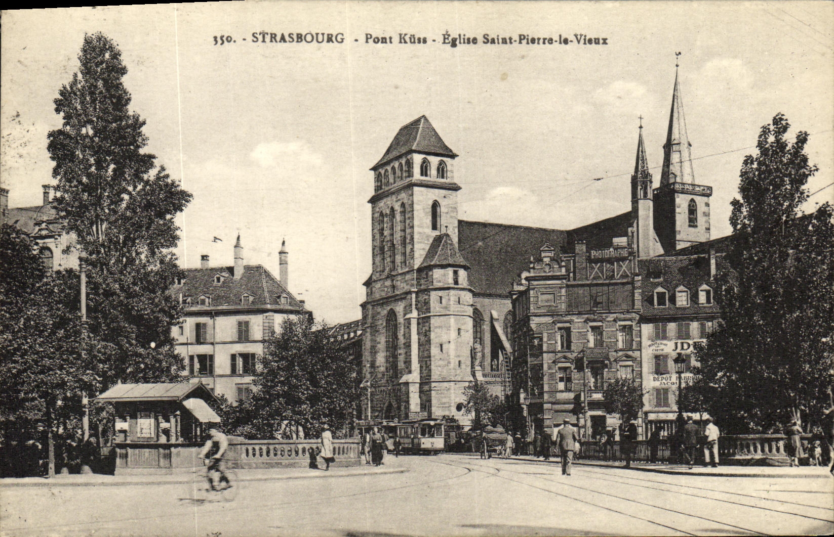 CPA Strasbourg Pont Eglise Saint Pierre le Vieux