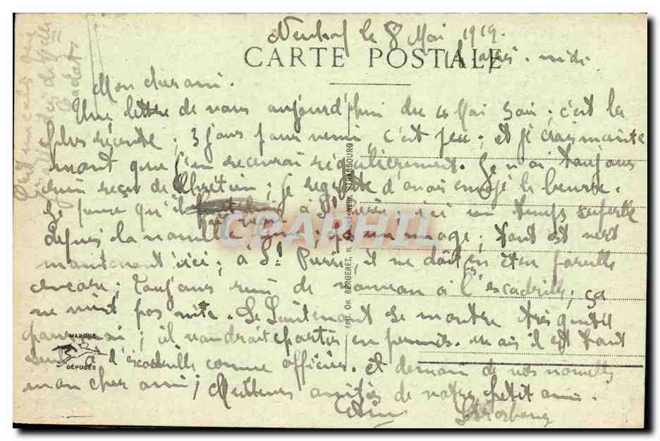 CPA Strasbourg Palais de L ex Empereur Place de la Republique — Verso