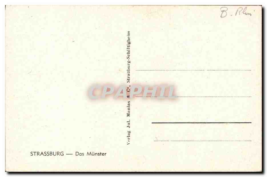 CPA Strasbourg Das Munster — Verso