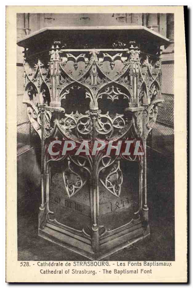 CPA Cathedrale de Strasbourg Les Fonts Baptismaux Cathedrale of Strabsurg The Baptismal Font