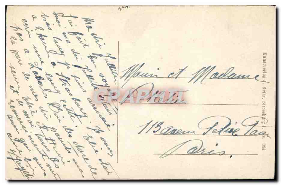 CPA Strassburg Els — Verso