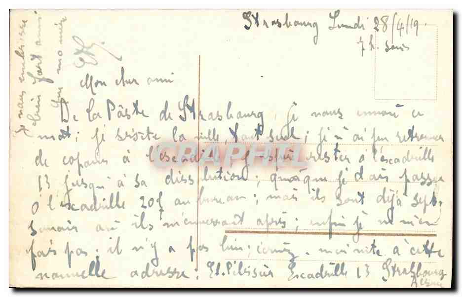 Strasbourg. Vue générale — Cathédrale Notre-Dame — Éditeur non identifié, n° de série non visible — Verso