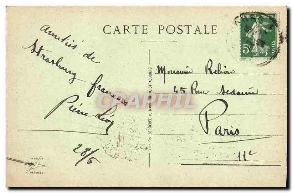 CPA Strassburg Eglise St Thomas Tombeau de Maurice de Saxe — Verso