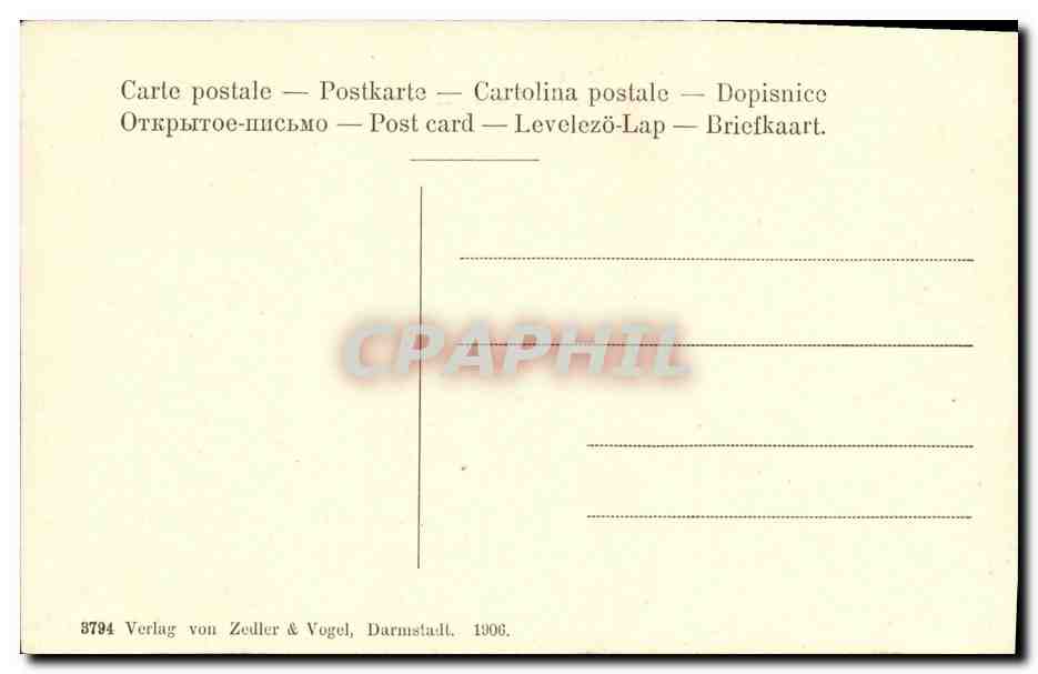 Strasbourg, Orangerie, Hauptrestauration — éditeur Zeuller & Vogel, n° 3794 — Verso