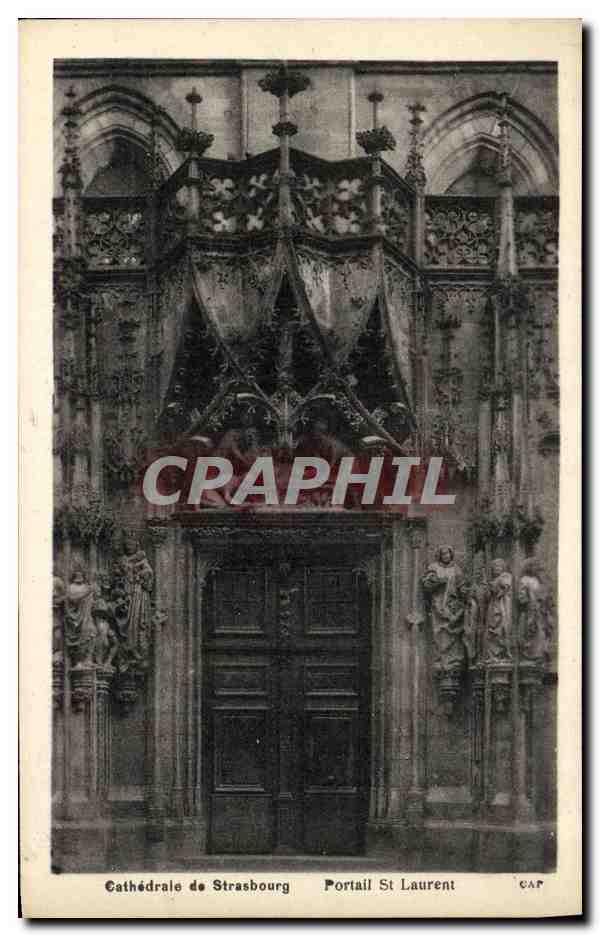 CPA Cathedrale De Strasbourg Portail St Laurent