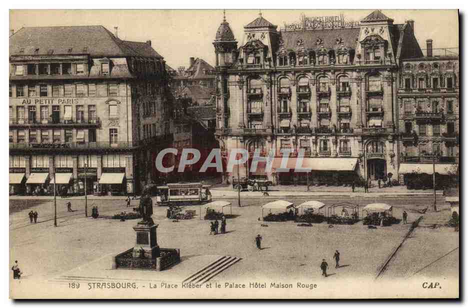CPA Strasbourg La Place Kleber et le Palace Hotel Maison Rouge