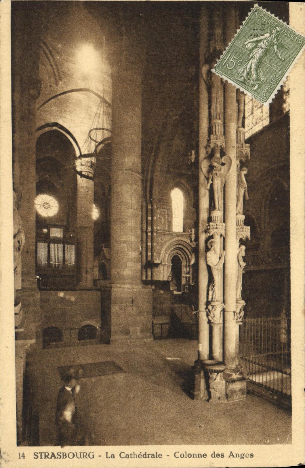 CPA Strasbourg La Cathedrale Colonne des Anges
