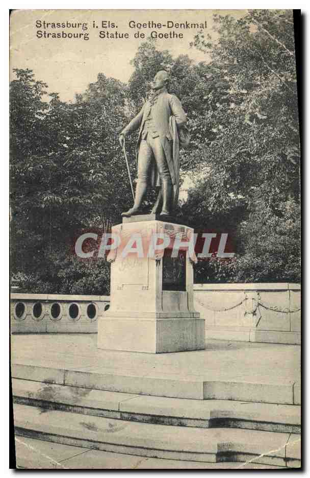 CPA Strasbourg Statue de Goethe Denkmal